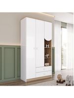 Guarda Roupa Infantil Magia 3 Portas 2 Gavetas Branco Com Jequitibá Hp
