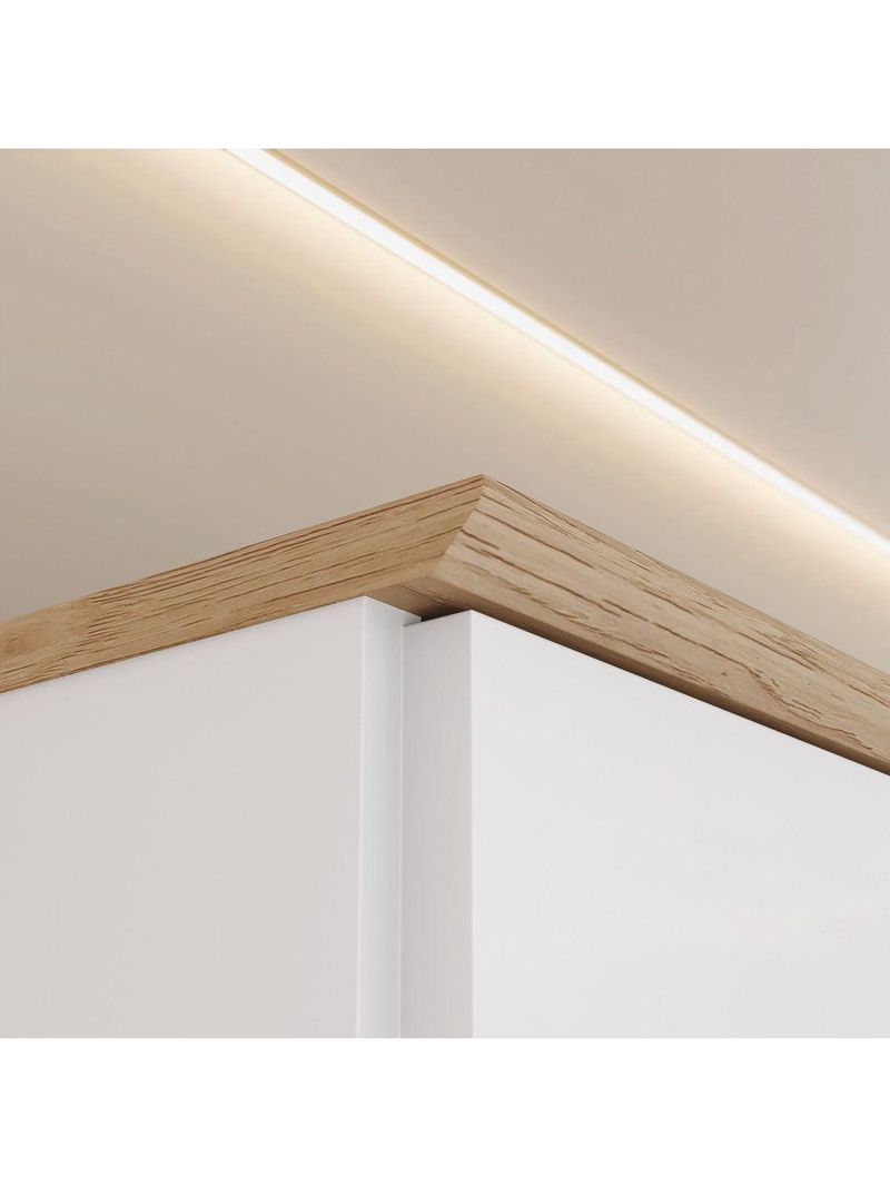 Guarda Roupa Infantil Magia 3 Portas 2 Gavetas Branco Com Jequitibá Hp