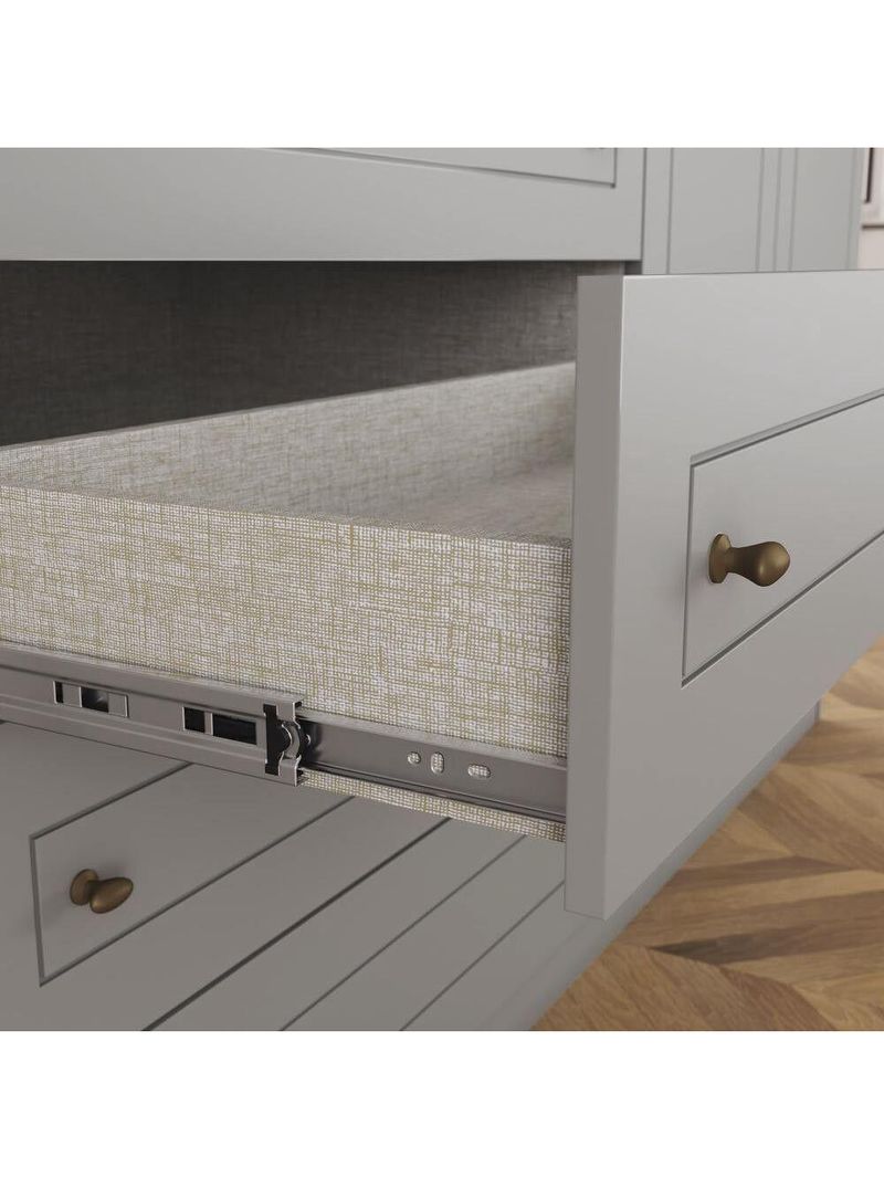 Guarda Roupa Infantil 4 Portas 4 Gavetas Americano Henn Cinza