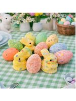 Enfeite Decorativo Páscoa Coelho Coelhinhos Ovos Kit 48pçs