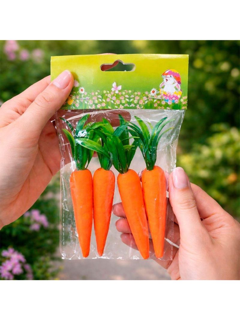 Enfeite Decorativo Cenoura Cenourinhas Páscoa 14cm Kit 16pçs