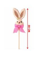 Enfeite Palito Pick Cabeça Coelho Laço Decoração Páscoa 50cm Azul