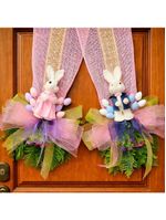 Escapulário Casal Coelho Laço Decoração Pascoa Para Porta 2m