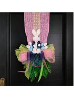 Escapulário Casal Coelho Laço Decoração Pascoa Para Porta 2m