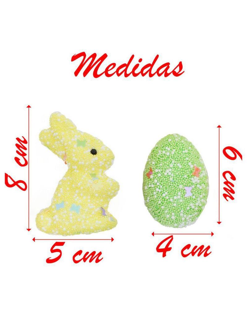 Enfeite Decorativo Páscoa Coelho Coelhinhos Ovos Kit 36pçs