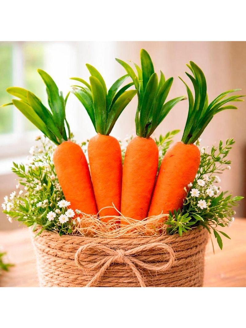 Enfeite Decorativo Cenoura Cenourinhas Páscoa 14cm Kit 32pçs