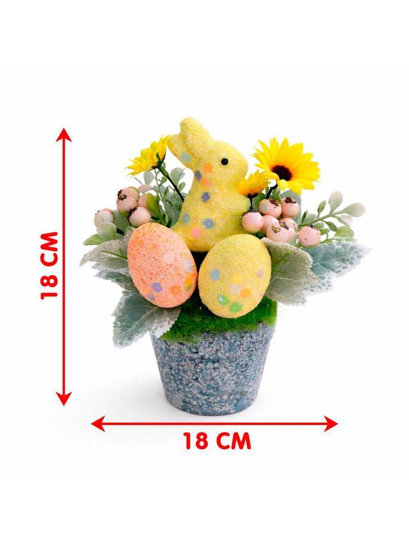 Enfeite Arranjo Páscoa Centro Mesa Aparador Coelho Kit 3pçs