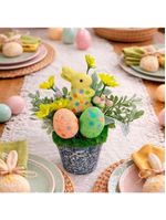 Enfeite Arranjo Páscoa Centro Mesa Aparador Coelho Kit 3pçs