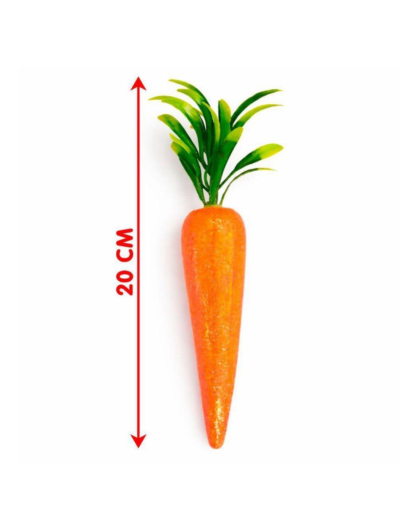 Enfeite Cenoura Cenourinhas Com Gliter Páscoa 20cm Kit 24pçs