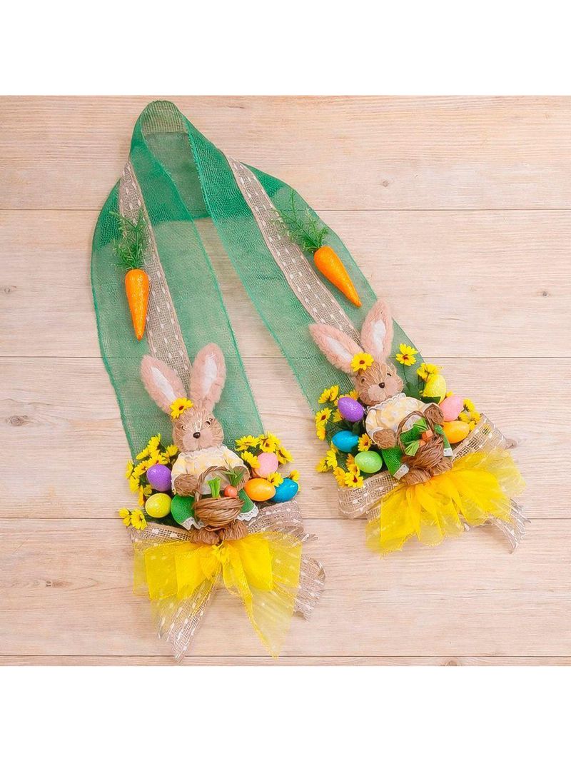 Decoração Páscoa Escapulário Porta Coelha Cesta Ovos 1,80m