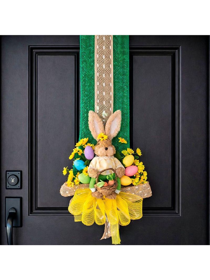 Decoração Páscoa Escapulário Porta Cesta Ovos Coelha 1,80m