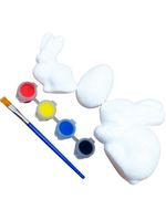 Coelhos Ovos Páscoa Para Colorir Com Tintas Pincel Kit 40pçs