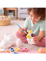 Coelhos Ovos Páscoa Para Colorir Com Tintas Pincel Kit 40pçs