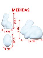 Coelhos Ovos Páscoa Para Colorir Com Tintas Pincel Kit 40pçs