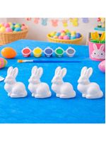 Coelho Páscoa Para Colorir Pintar Com Pincel Tinta Kit 80pçs