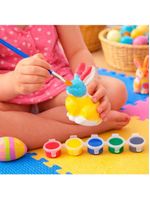 Coelho Páscoa Para Colorir Pintar Com Pincel Tinta Kit 80pçs