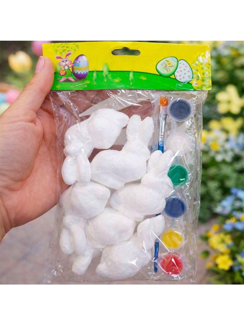 Coelho Páscoa Para Colorir Pintar Com Pincel Tinta Kit 80pçs