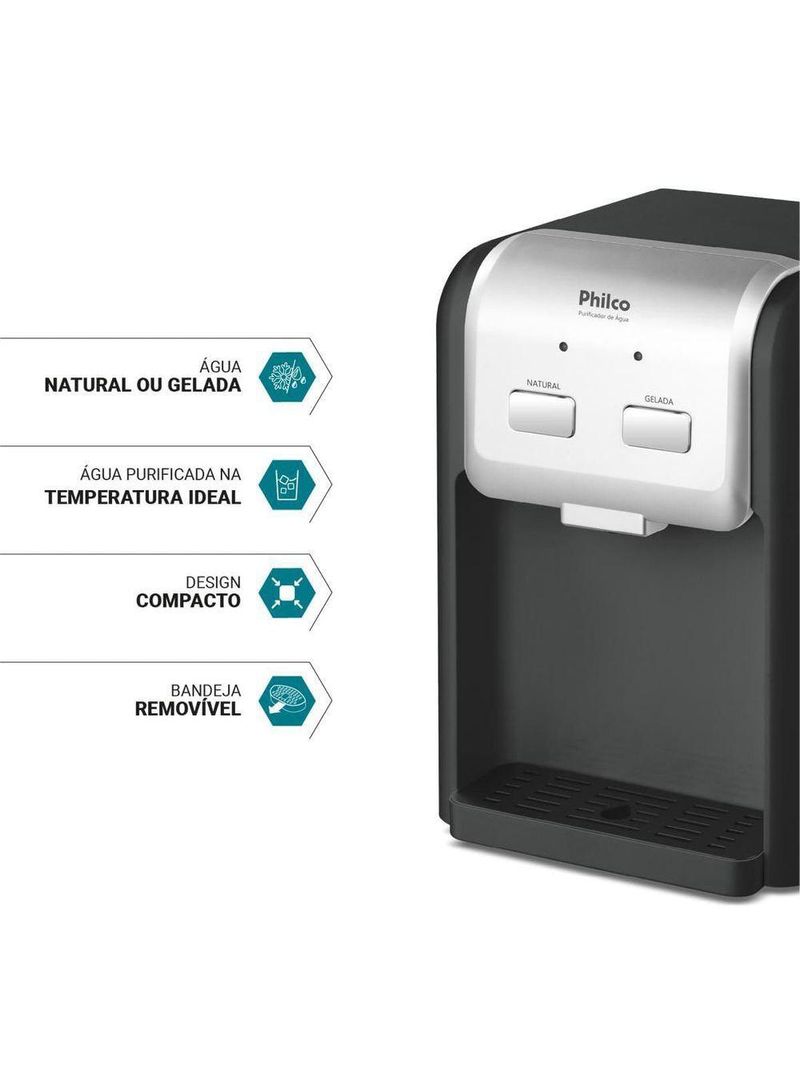 Purificador de Água Philco Dupla Filtragem 70W PPU11C Bivolt