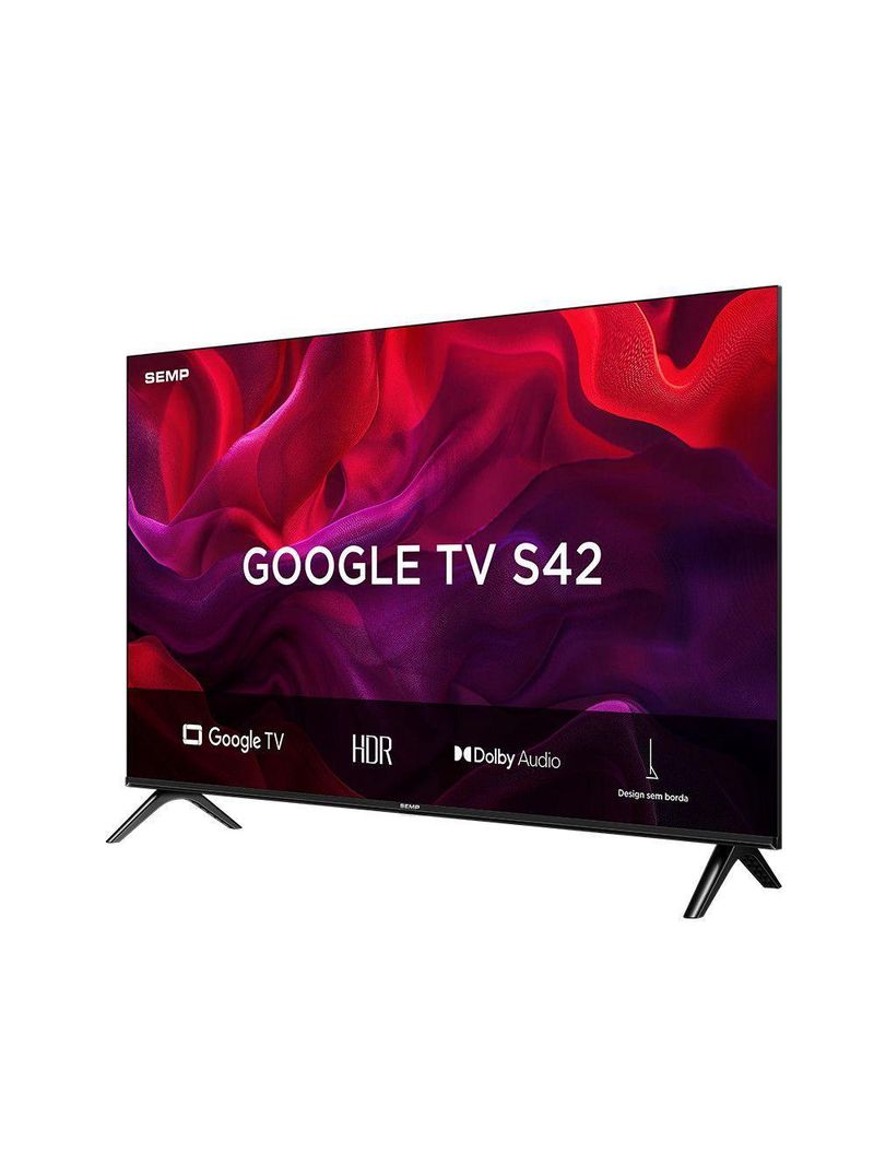 TV Semp 43 Polegadas 43S42 Smart HD Google TV Preto Bivolt