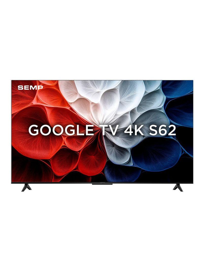 TV Semp 55 Polegadas 55S62 Smart UHD 4K Google TV Preto Bivolt