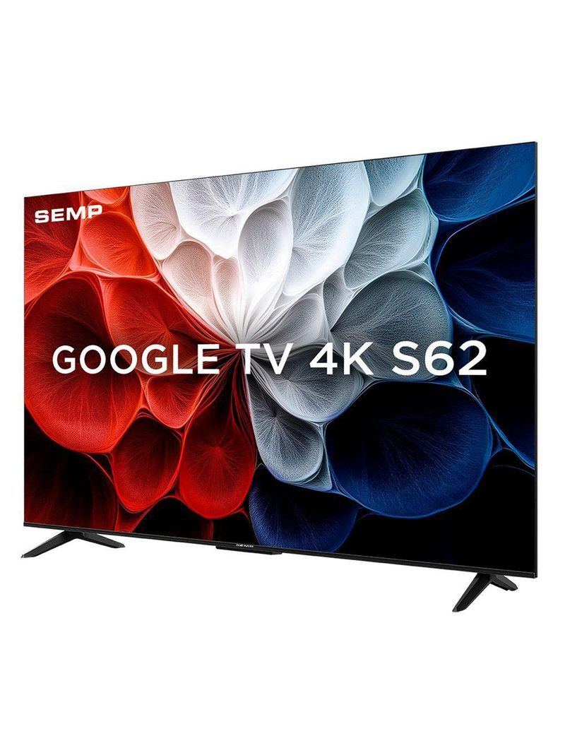 TV Semp 55 Polegadas 55S62 Smart UHD 4K Google TV Preto Bivolt