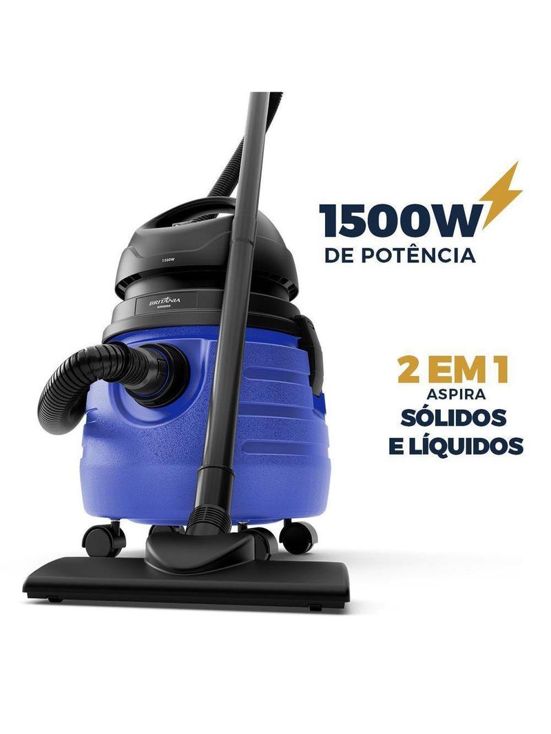 Aspirador De Pó E Água Britânia 19L Função Soprar BASE80 220V