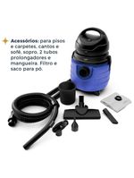 Aspirador De Pó E Água Britânia 19L Função Soprar BASE80 220V