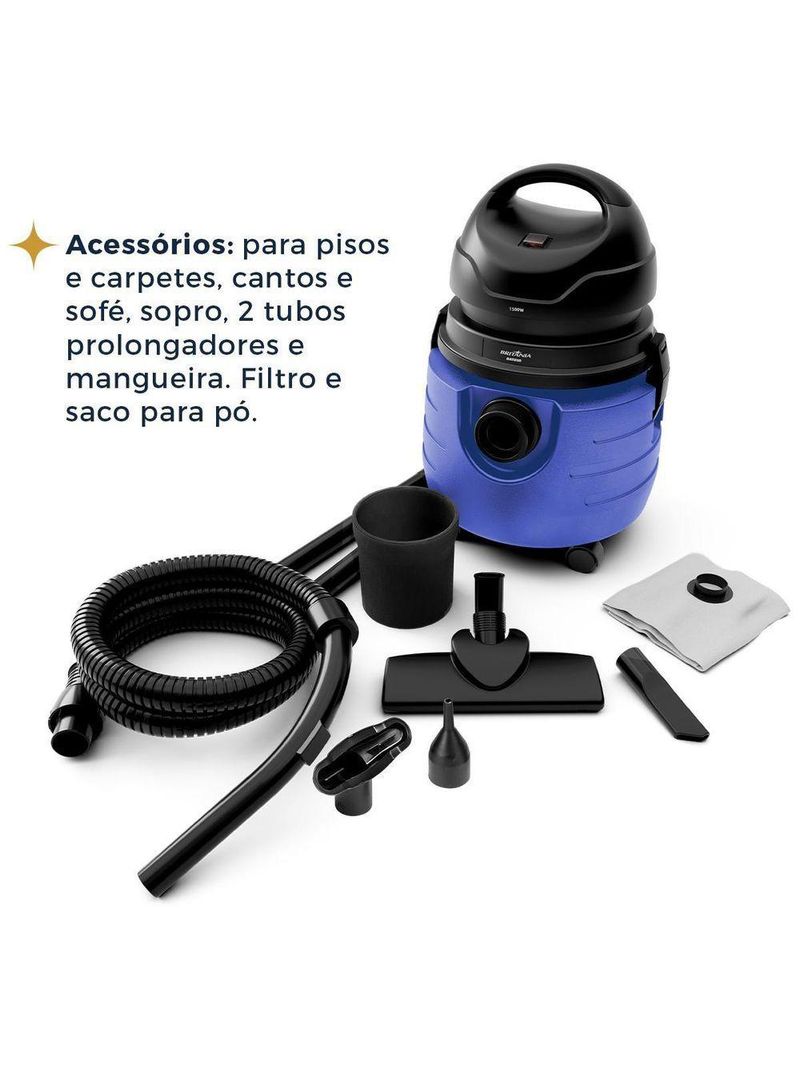Aspirador De Pó E Água Britânia 19L Função Soprar BASE80 110V