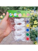 Cabeça Coelho Páscoa Para Colorir Pintar Com Pincel Kit 36pç