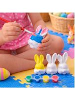 Cabeça Coelho Páscoa Para Colorir Pintar Com Pincel Kit 36pç