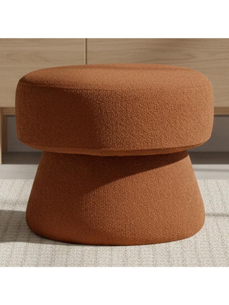 Puff Redondo Orgânico Quarto Infantil Laura D02 Bouclê Terracota B-125 - Lyam Decor