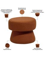 Puff Redondo Orgânico Quarto Infantil Laura D02 Bouclê Terracota B-125 - Lyam Decor