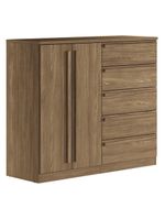 Comoda 2 Portas 5 Gavetas Malaga Gold Jatobá Acetinado - Santos Andirá