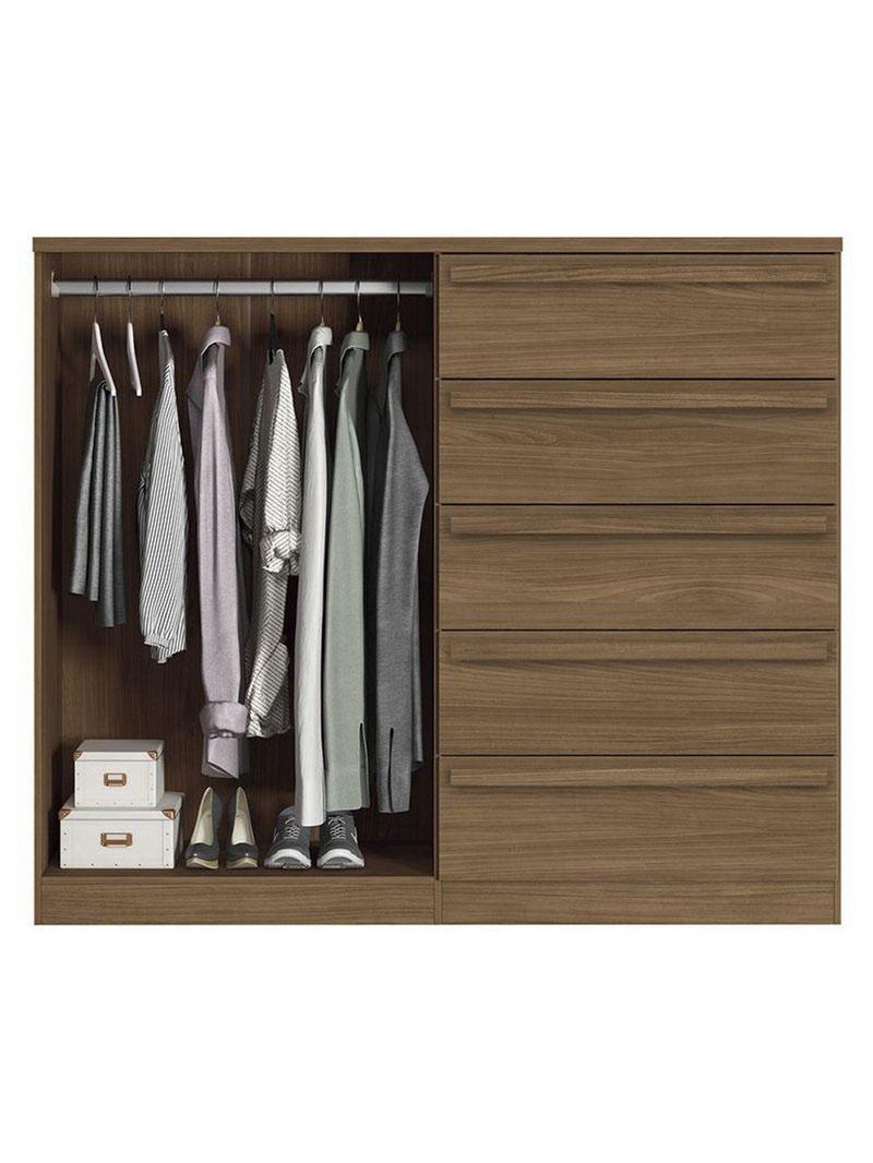 Comoda 2 Portas 5 Gavetas Malaga Gold Jatobá Acetinado - Santos Andirá