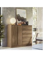 Comoda 2 Portas 5 Gavetas Malaga Gold Jatobá Acetinado - Santos Andirá