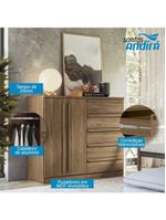 Comoda 2 Portas 5 Gavetas Malaga Gold Jatobá Acetinado - Santos Andirá