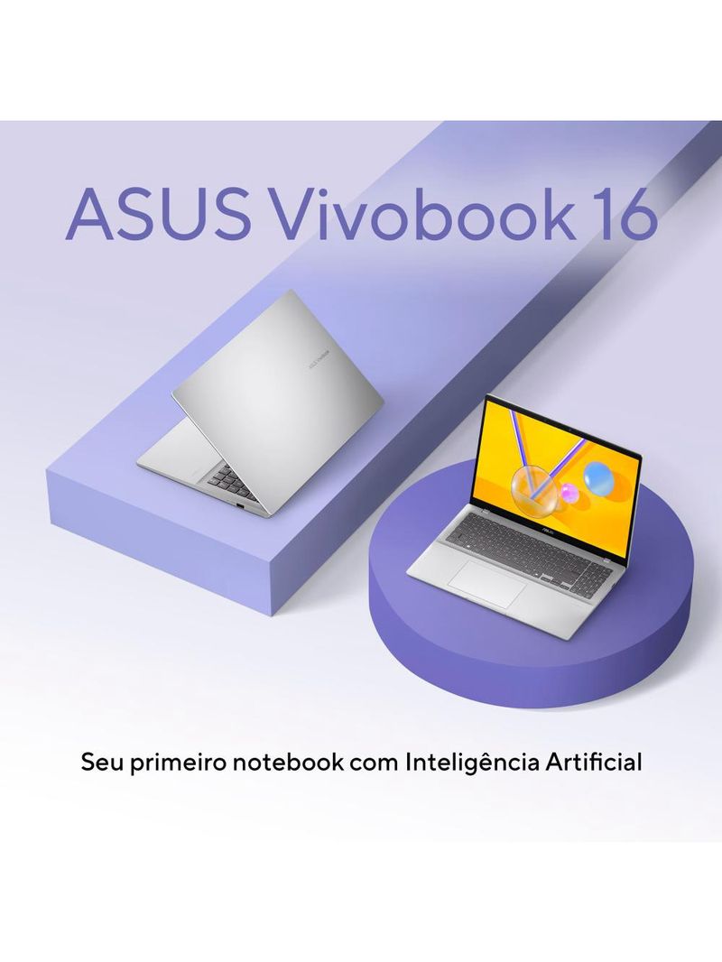 Notebook asus snapdragon x1 16gb ram 1tb ssd tela 16" windows 11 - vivobook 16 x1607qa