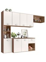 Cozinha compacta suspensa poliman mila com 7 portas, 1 prateleira e 1 gaveta - 180cm de largura