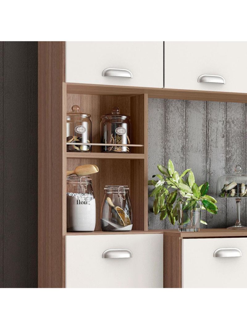 Cozinha compacta suspensa poliman mila com 7 portas, 1 prateleira e 1 gaveta - 180cm de largura