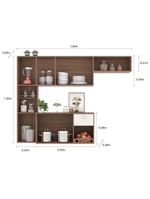 Cozinha compacta suspensa poliman mila com 7 portas, 1 prateleira e 1 gaveta - 180cm de largura
