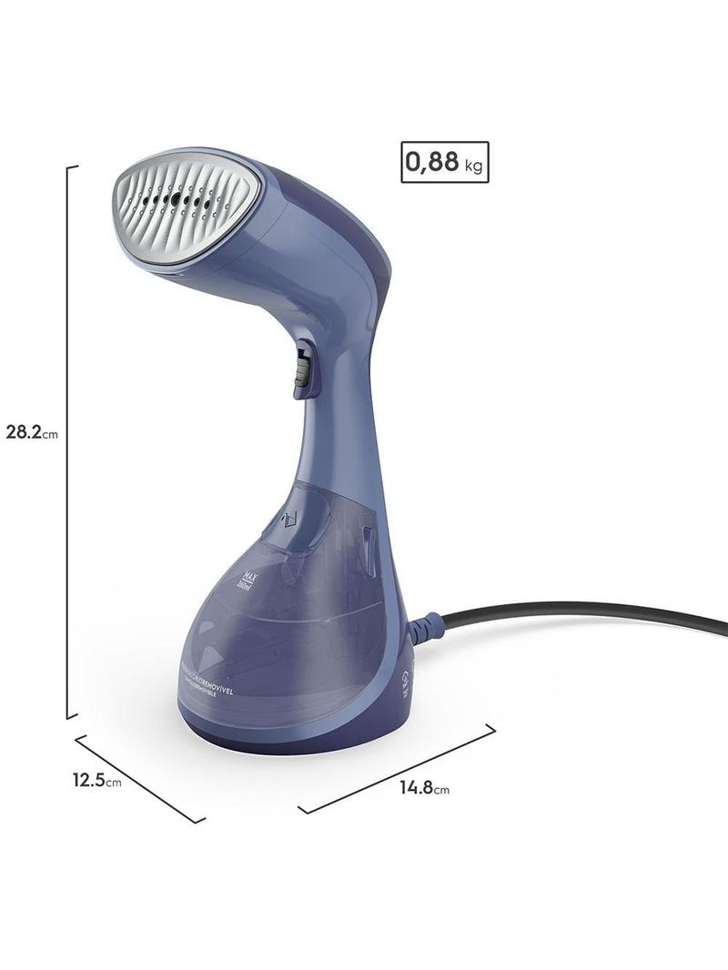 Vaporizador passadeira de roupas portátil electrolux efficient care eps10 - azul