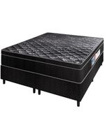 Cama box queen portobel + colchão queen portobel diplomata orthopedic com espuma d-45 65x158x198 cm - preto