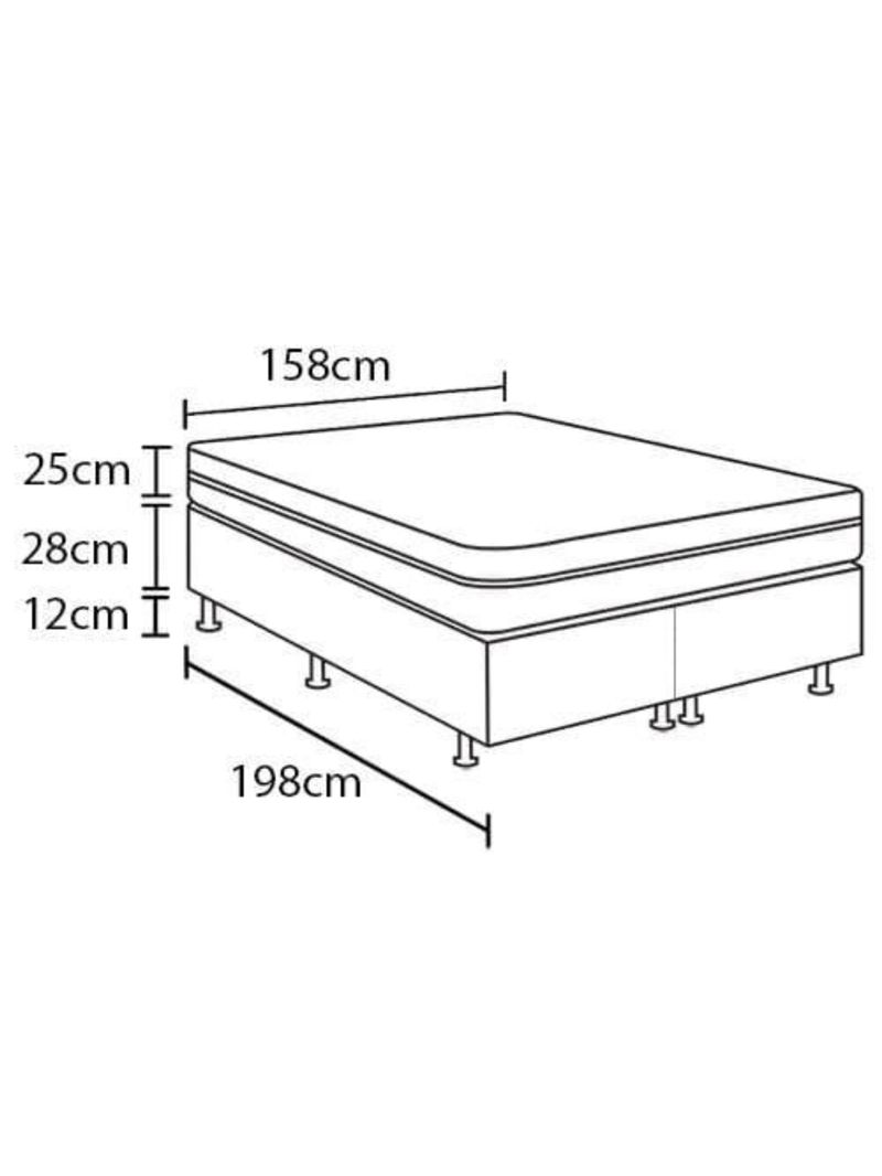 Cama box queen portobel + colchão queen portobel diplomata orthopedic com espuma d-45 65x158x198 cm - preto