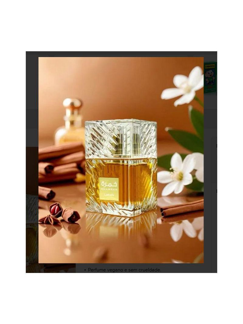 Perfume Unissex Khamrah De Lattafa Eau De Parfum 100ml