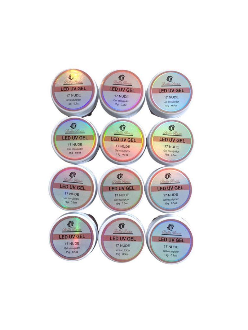 12 Unidades De Gel Led Uv Esculpidor De Unhas Acrigel Cor Pink Nude