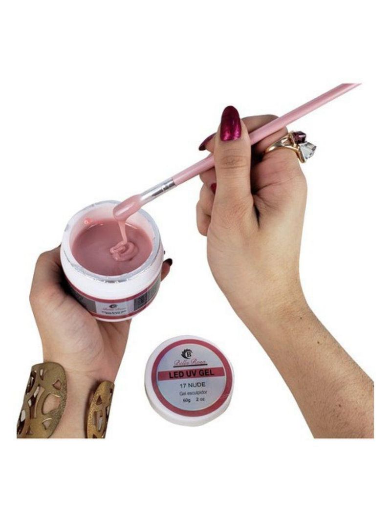 12 Unidades De Gel Led Uv Esculpidor De Unhas Acrigel Cor Pink Nude