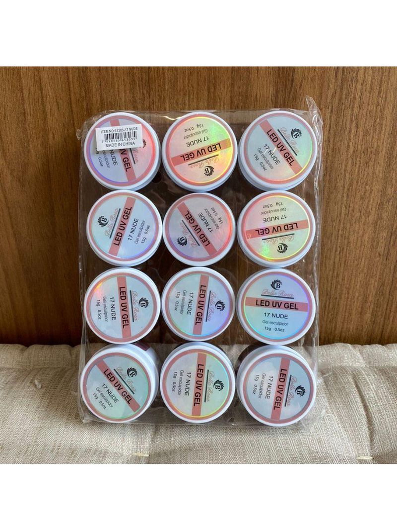 12 Unidades De Gel Led Uv Esculpidor De Unhas Acrigel Cor Pink Nude