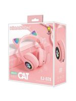 Fone De Ouvido Headset Orelha Gatinho Cat Bluetooth Led Rosa