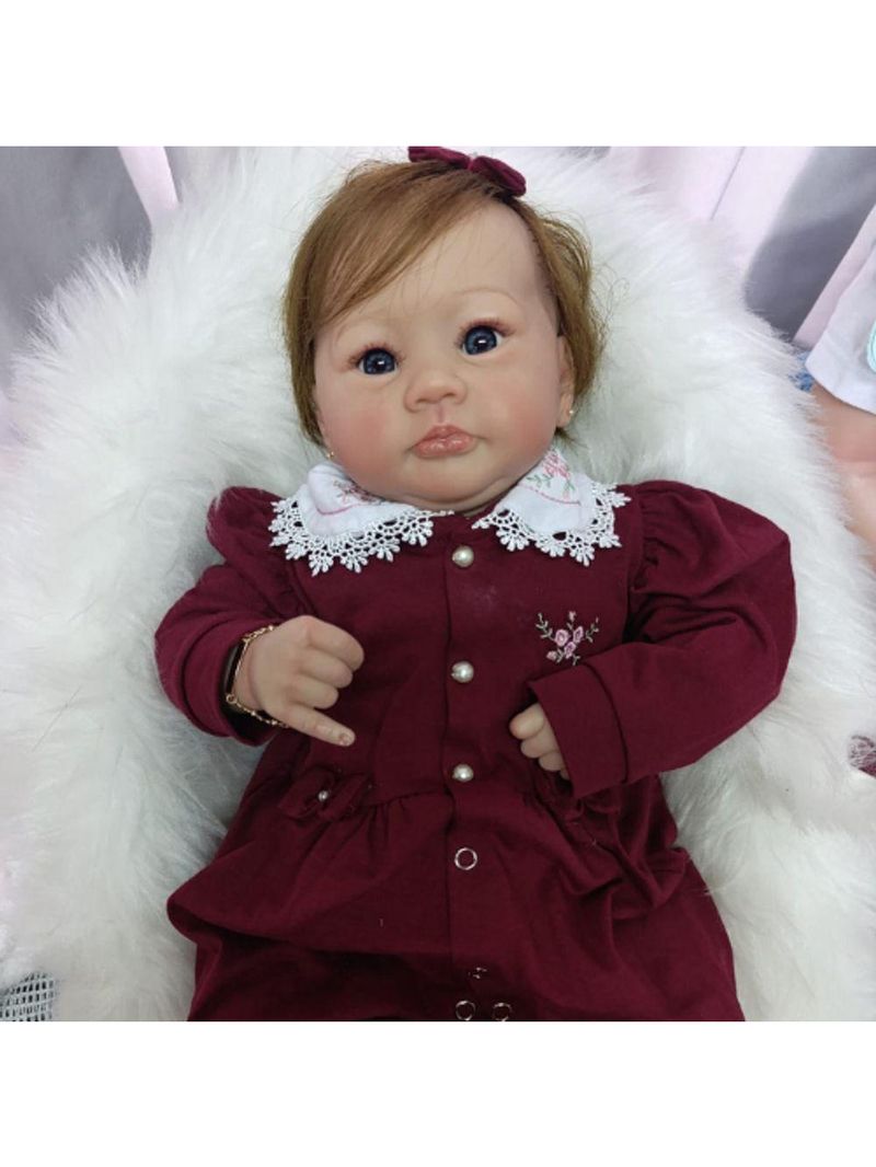 Bebe Reborn Menina, Corpo De Pano Macio, Realista, Cabelo Implantado Fio A Fio