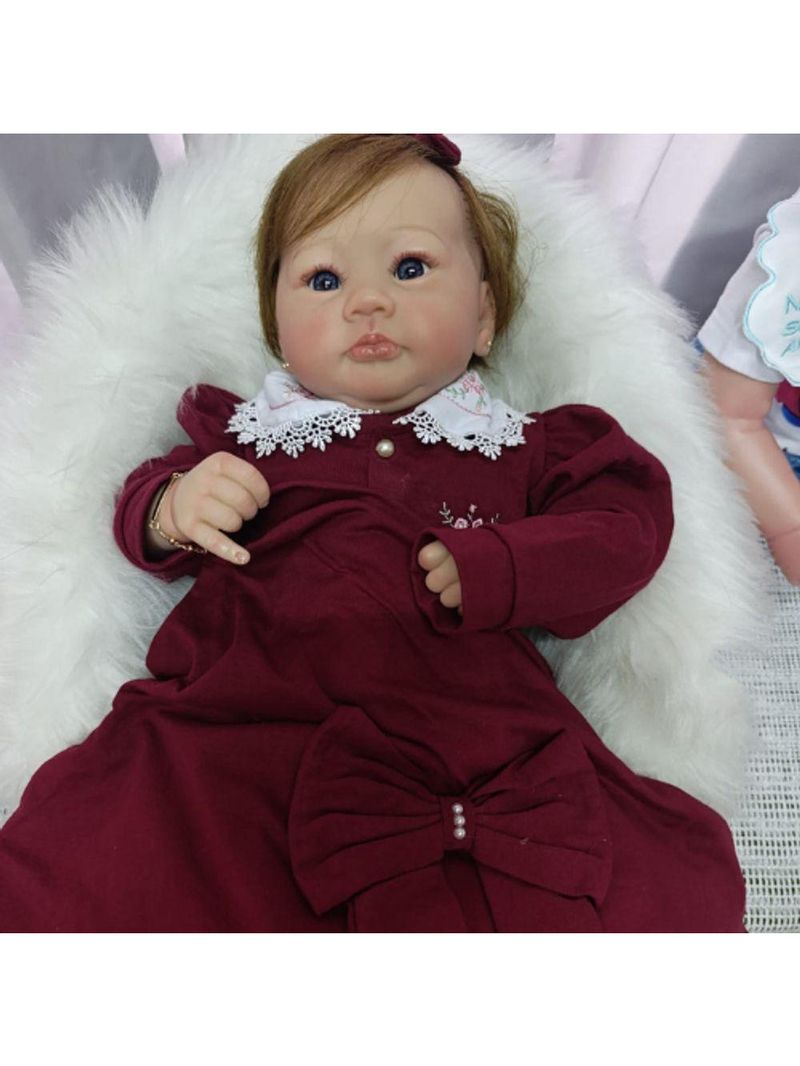 Bebe Reborn Menina, Corpo De Pano Macio, Realista, Cabelo Implantado Fio A Fio